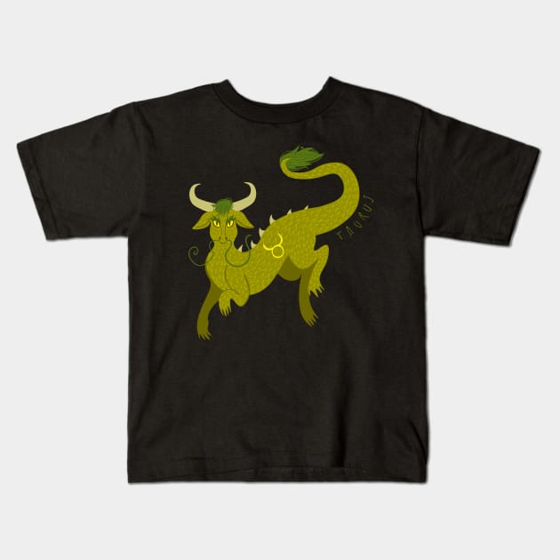 Taurus Dragon Kids T-Shirt by LexaStrong